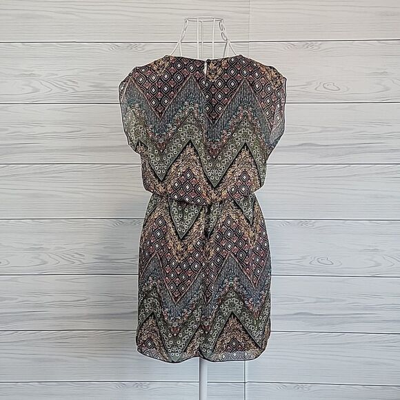 Sweet Storm midi dress multi pattern chevron print Women's Size S - Picture 7 of 12